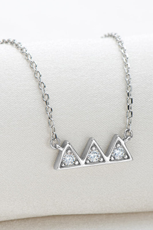 Moissanite Triangle Platinum-Plated Necklace