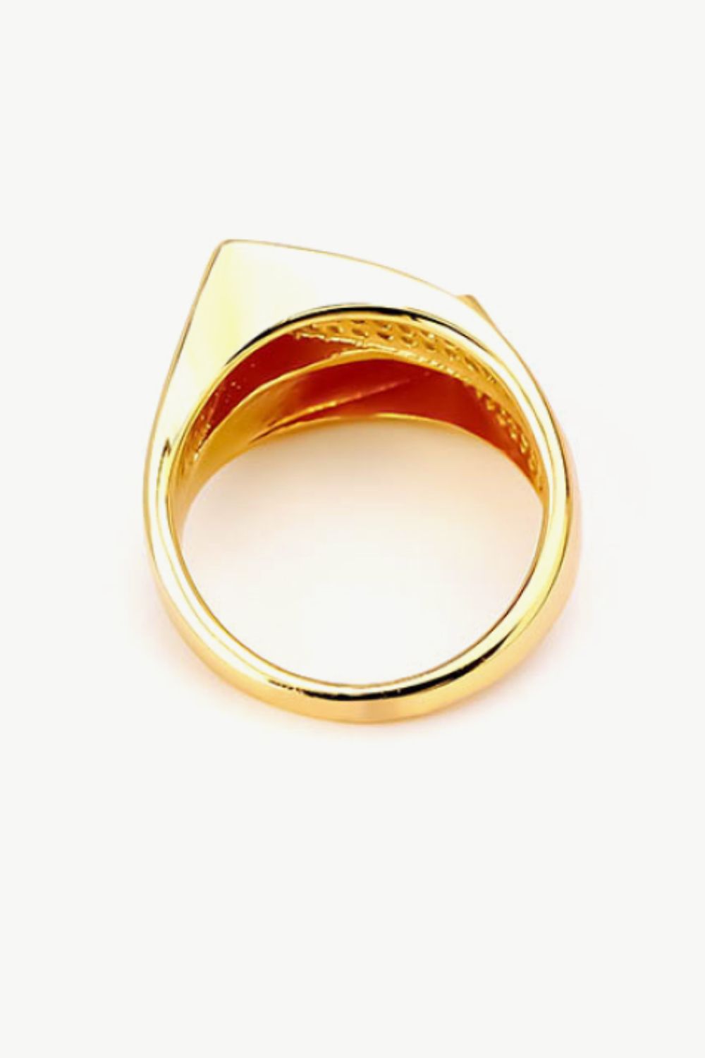 Cubic Zirconia Gold-Plated Asymmetrical Ring