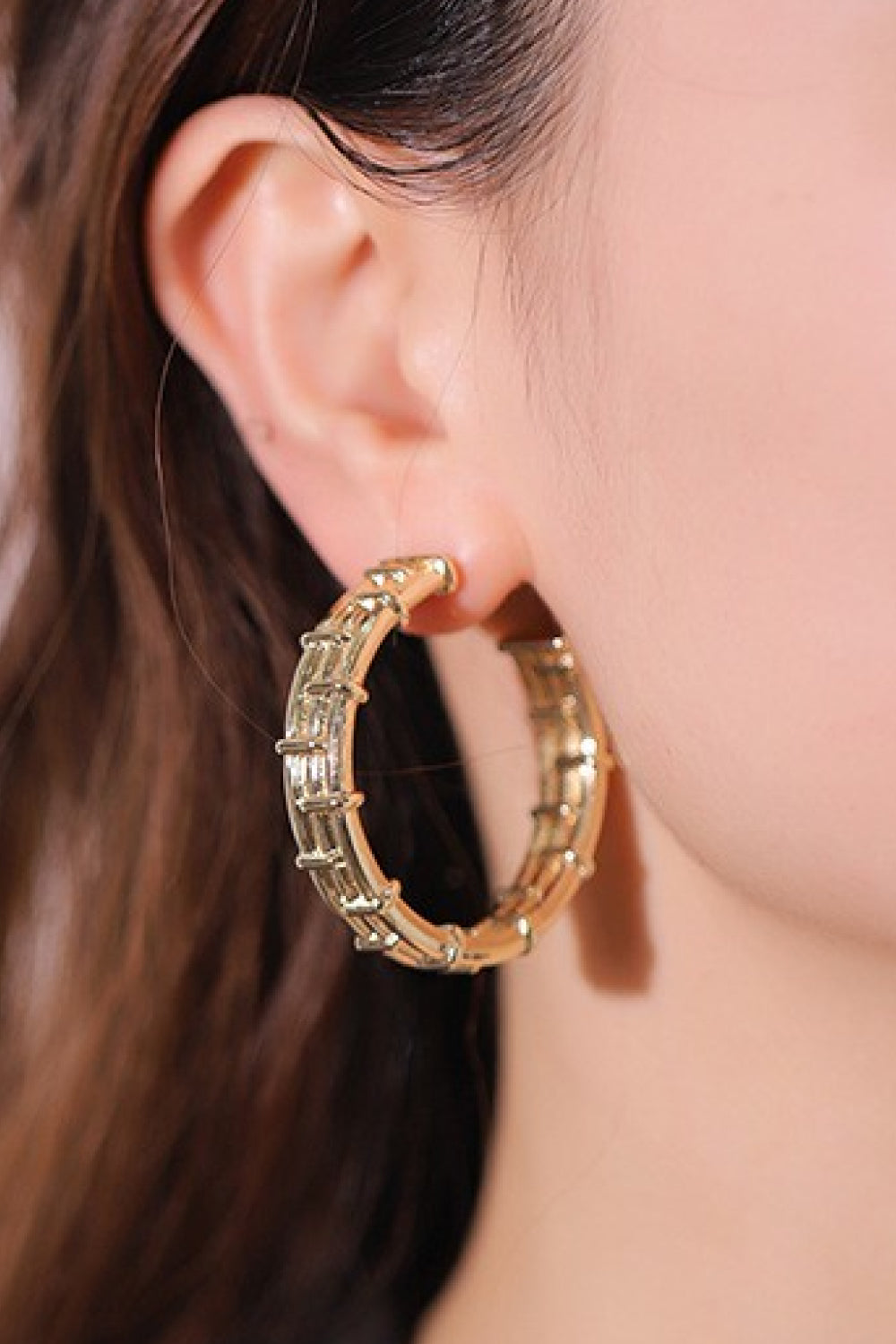 18K Gold-Plated Alloy C-Hoop Earrings